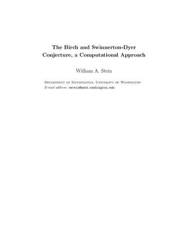 The Birch and Swinnerton-Dyer conjecture. a computational approach