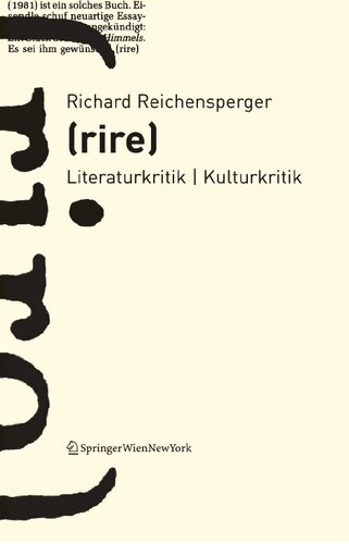 (rire): Literaturkritik / Kulturkritik (Edition Transfer) (German Edition)