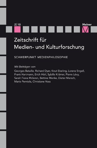 Medienphilosophie: Zeitschrift für Medien- und Kulturforschung
