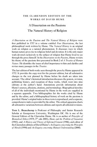 A Dissertation on the Passions; The Natural History of Religion: A Critical Edition
