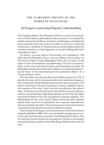 An Enquiry Concerning Human Understanding: A Critical Edition