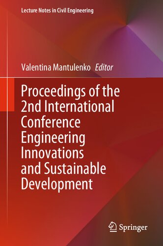 Proceedings of the 2nd International Conference Engineering Innovations and Sustainable Development (Lecture Notes in Civil Engineering, 378)