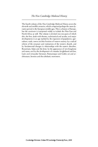 The New Cambridge Medieval History: Volume 4, c.1024–c.1198, Part 1 (The New Cambridge Medieval History, Series Number 4)