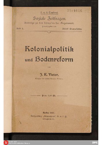 Kolonialpolitik und Bodenreform
