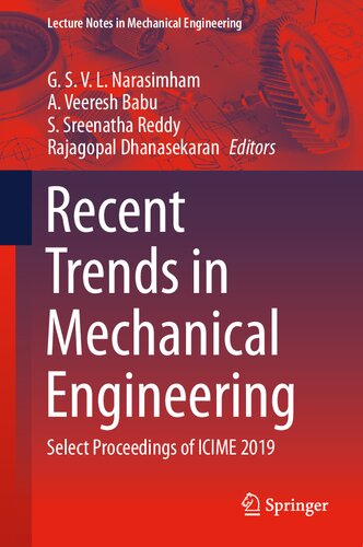 Recent Trends in Mechanical Engineering: Select Proceedings of ICIME 2019 (Lecture Notes in Mechanical Engineering)