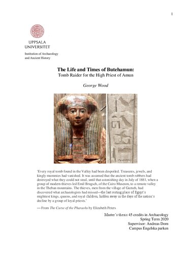 [Master’s thesis] The Life and Times of Butehamun: Tomb Raider for the High Priest of Amun