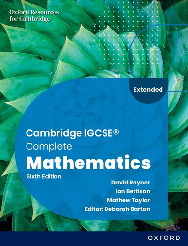 Cambridge IGCSE® Complete Mathematics Extended Student Book Sixth Edition