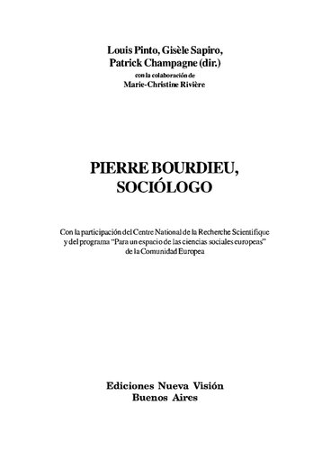 Pierre Bourdieu, sociólogo