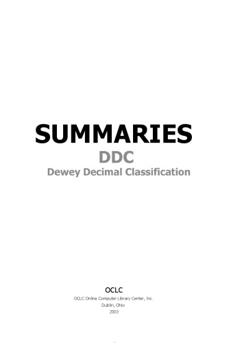 Summaries DDC 22: Dewey Decimal Classification