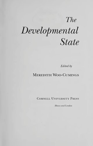 The Developmental State (Cornell Studies in Political Economy)