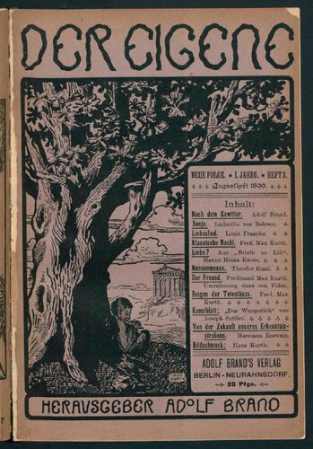Der Eigene: Neue Folge, 1. Jahrgang, Heft 3, Augustheft 1899