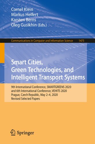 Smart Cities, Green Technologies, and Intelligent Transport Systems (Communications in Computer and Information Science)