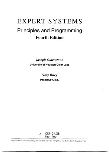 Expert Systems: Principles And Programming