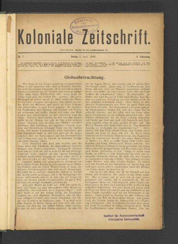 Koloniale Zeitschrift / Heft 7 - 27