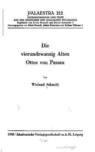 Die vierundzwanzig Alten Ottos von Passau