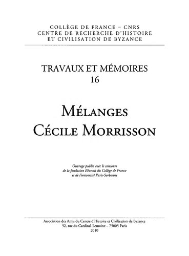 Mélanges Cécile Morrisson