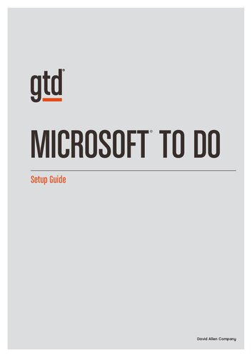 GTD Microsoft To Do: Setup Guide