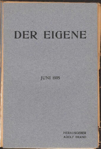 Der Eigene: Juni 1905