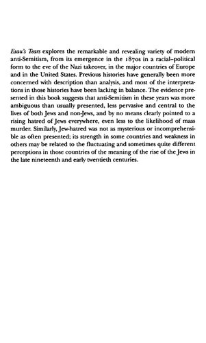 Esau's Tears: Modern Anti-Semitism and the Rise of the Jews