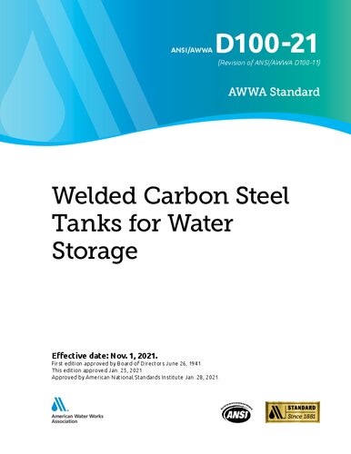 ANSI AWWA D100-21 Welded Carbon Steel Tanks for Water Storage