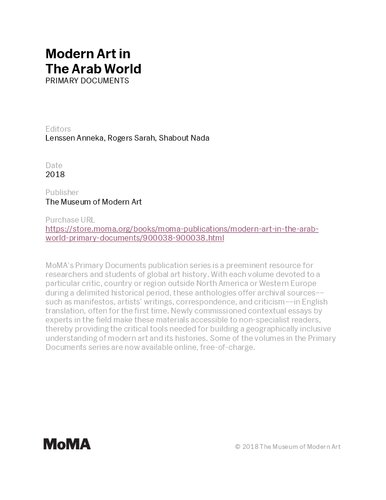 Modern Art in the Arab World: Primary Documents (MoMA Primary Documents)