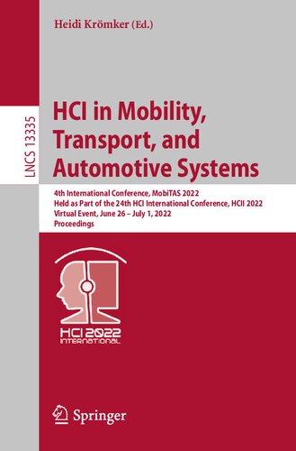 HCI in Mobility, Transport, and Automotive Systems (Lecture Notes in Computer Science)
