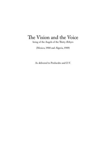 The Vision And The Voice (Notebook Edition) Volume V being of the Angels of the Thirty Æthyrs