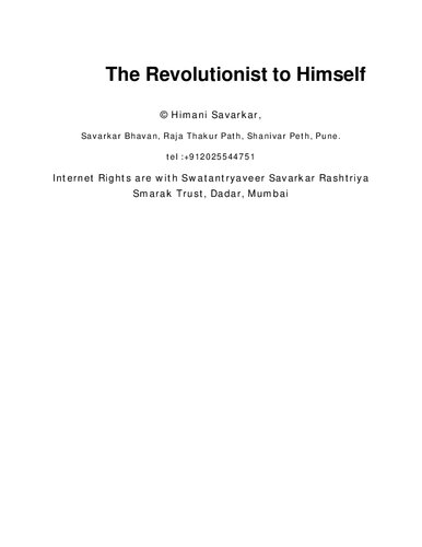The Revolutionist to Himself
