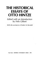The Historical Essays of Otto Hintze