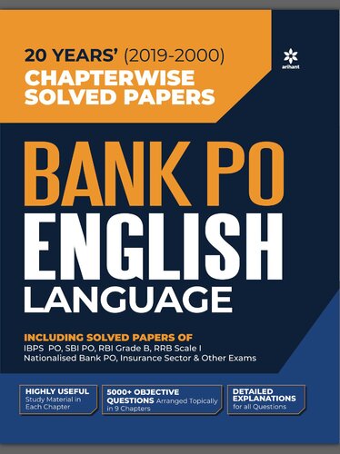 Bank PO English Language: 20 Years' (2019-2000); Arihant ExpertsChapterwise Solved Papers