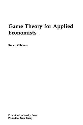 Game Theory for Applied Economists