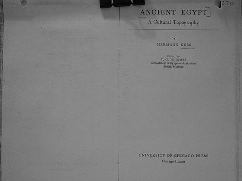 Ancient Egypt: A Cultural Topography