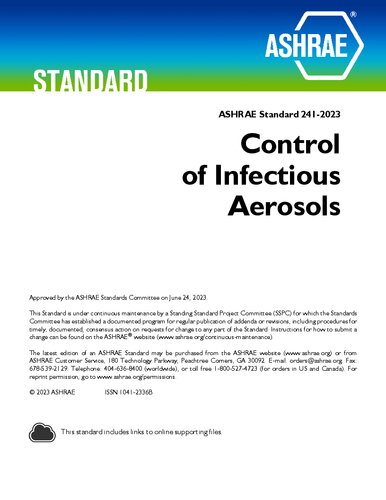 ASHRAE Standard 241-2023: Control of Infectious Aerosols