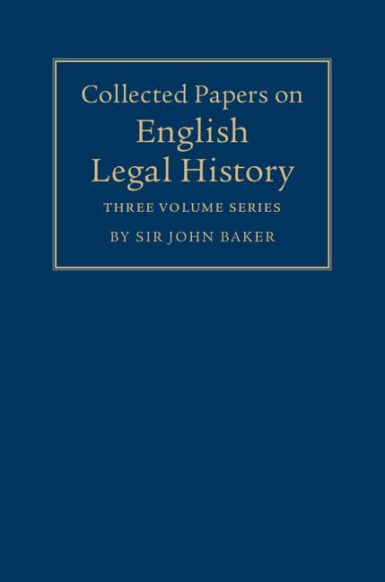 Collected Papers on English Legal History 3 Volume Set