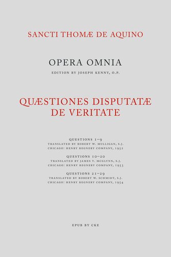 Quaestiones disputatae de veritate (English: On Truth)