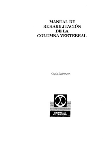 Manual de rehabilitacion de la columna vertebral