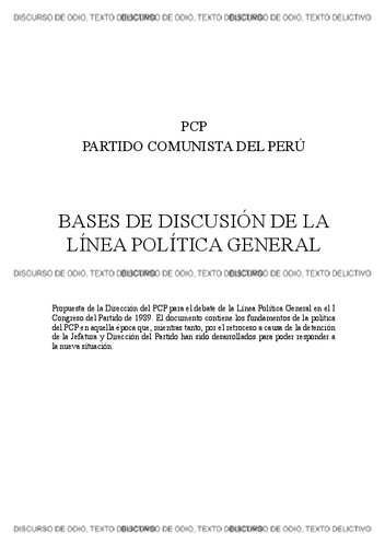 Bases de discusión de la línea política general [contiene incitación al terrorismo y discurso de odio]