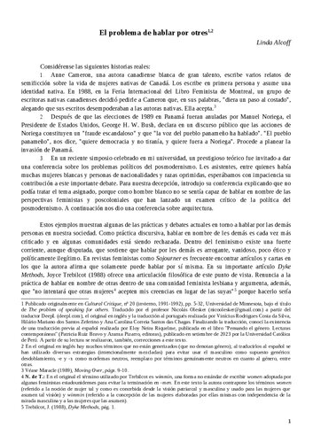 El problema de hablar por otres