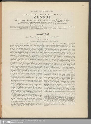 Papua-Töpferei ; aus der Wiege der Keramik