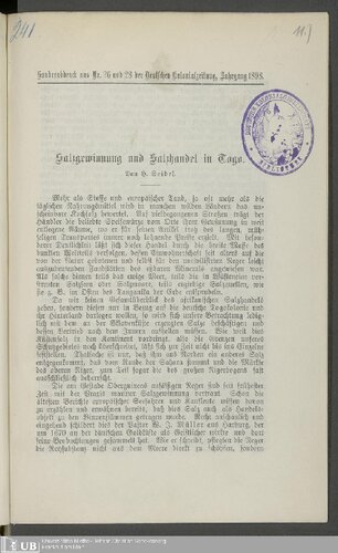 Salzgewinnung und Salzhandel in Togo