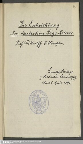 Die Entwicklung der deutschen Togo-Kolonie