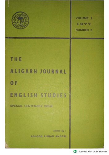 The Aligarh journal of English Studies