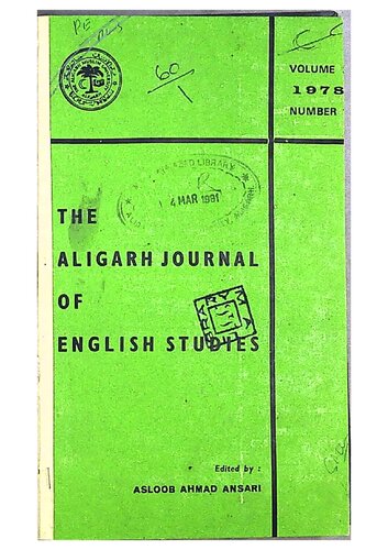 The Aligarh Journal of English Studies