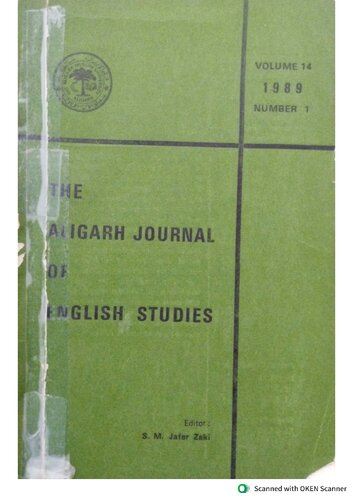 The Aligarh Journal of English Studies