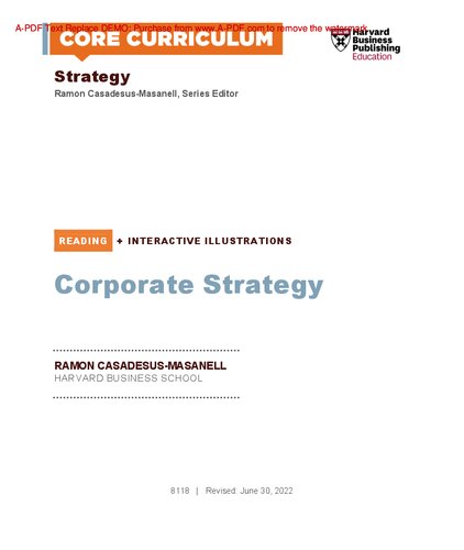 Corporate Strategy