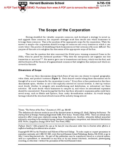 The Scope of the Corporation