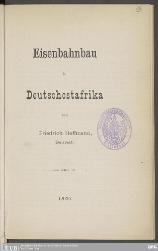 Eisenbahnbau in Deutschostafrika