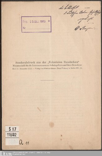 Zur Beurteilung des Islam in Deutsch-Ostafrika