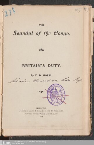 The Scandal of the Congo ; Britain's Duty