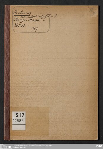 Kolonialwirtschaftliches aus dem Kongo-Kassai-Gebiet : Eigene Beobachtungen